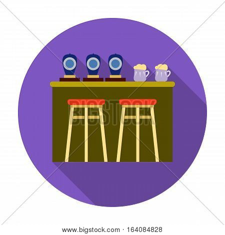 Bar icon in flat design isolated on white background. Pub symbol stock vector illustration.