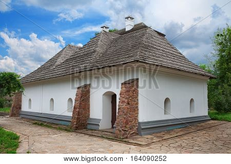 Ancient house at Mamai settlement in Kiev Ukraine