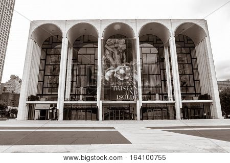 New York September 28 2016: The building of Metropolitan Opera in Lincoln Center.