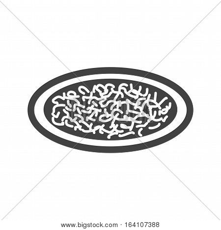 Chicken, alfredo, pasta icon vector image. Can also be used for european cuisine. Suitable for mobile apps, web apps and print media.