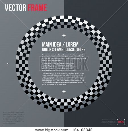 Modern Business Text Background With Checkered Ring. Neutral Corporate Style.
