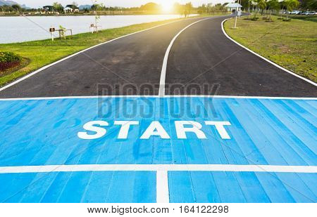 Running Race Track Start Point.