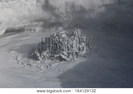 Steaming Mud Pots in the Namaskard geothermal area. Iceland