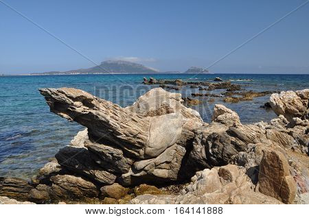 Landscape figaroli island in sardinia IN italy summer