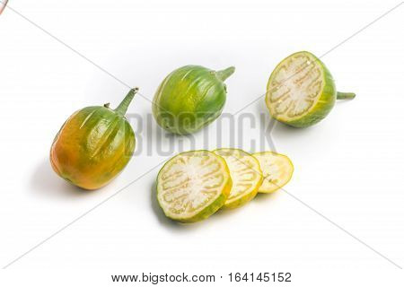 African Eggplant. Brazilian Jilo isolated on white background