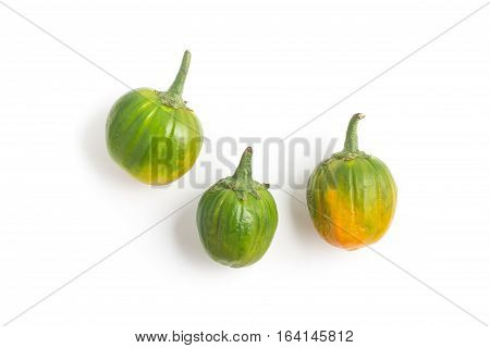 African Eggplant. Brazilian Jilo isolated on white background