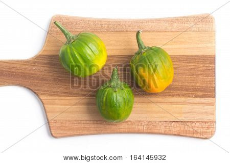 African Eggplant. Brazilian Jilo isolated on white background