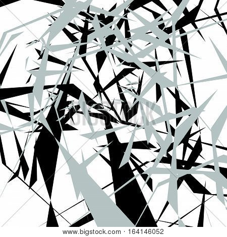 Geometric Edgy Rough Pattern. Abstract Black And White Art.