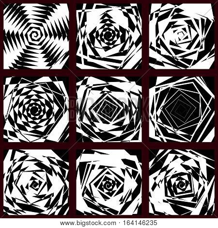 Geometric Edgy Rough Pattern. Abstract Black And White Art.