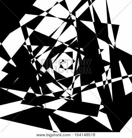 Geometric Edgy Rough Pattern. Abstract Black And White Art.