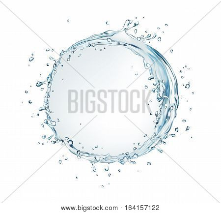 vector water splash circle bubble shape on white background