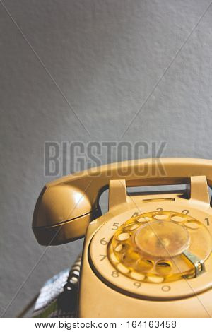 Still life image of retro rotary dial telephone