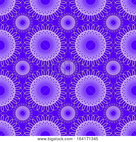 Background With Seamless Geometric Lace Patterns In Purple Gradient. Vector Decorative Tile.