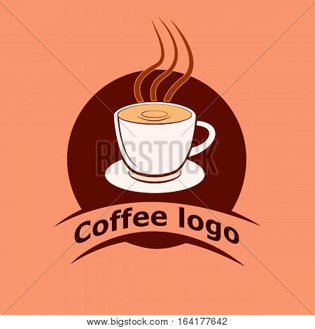 coffee or cup of tea logo template for design
