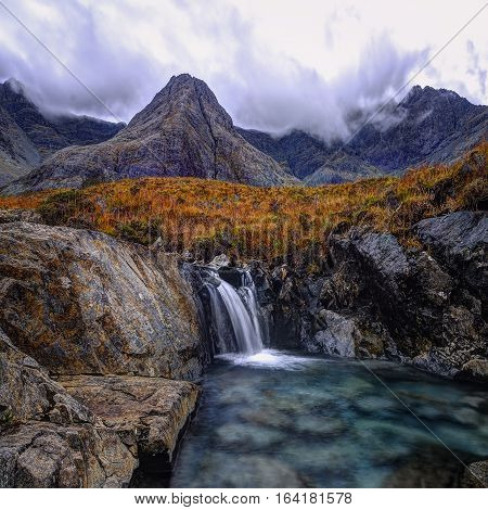 Early morning in Fairy Pools Glen Brittle Isle of Skye Inner Hebrides Highlands Scotland