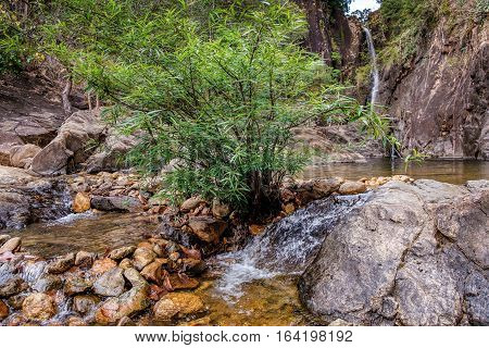 Khlong Phlu waterfall in deep forest at Mu Koh Chang National Park, Chang island, Thailand.
