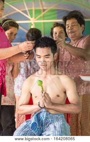 Ordination Of Buddhists In Thailand.