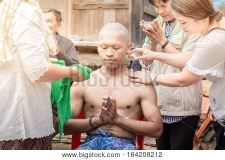 Ordination Of Buddhists In Thailand.