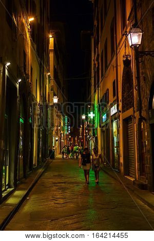 Street Scene In The Old Town Of Florence