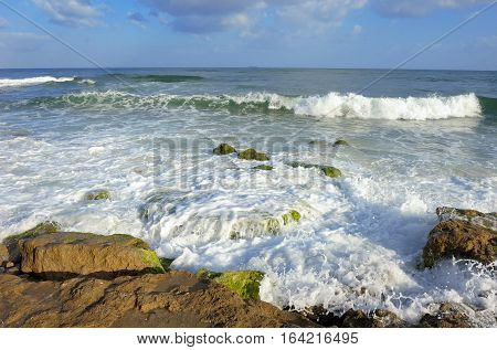 Mediterranean coast in southern Israel near the city of Ashkelon