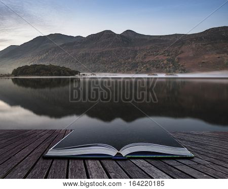 Beautiful Autumn Fall Landscape Image Of Crummock Water At Sunrise In Lake District England Coming O