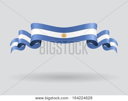 Argentinean flag wavy abstract background. Vector illustration.