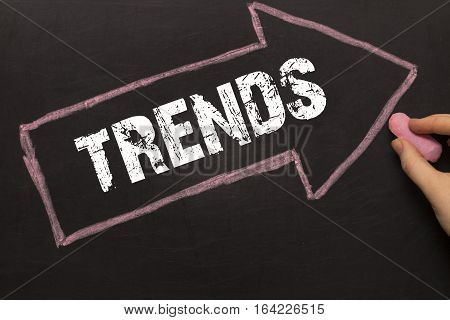 Trends - Arrow With Text And Female Hand