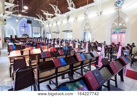 Georgetown, Penang - November 19, 2016 : Penang Wesley Methodist Church is one of the oldest churches in the country. 
It has been around for more than a century which possibly dates back to 1891.