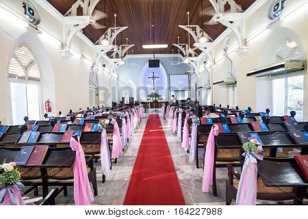 Georgetown, Penang - November 19, 2016 : Penang Wesley Methodist Church is one of the oldest churches in the country. 
It has been around for more than a century which possibly dates back to 1891.