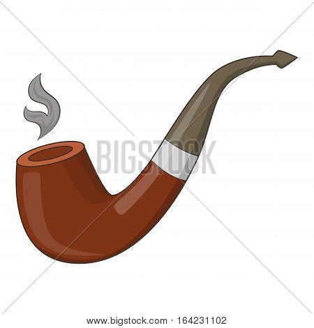 Wooden pipe icon. Cartoon illustration of wooden pipe vector icon for web design