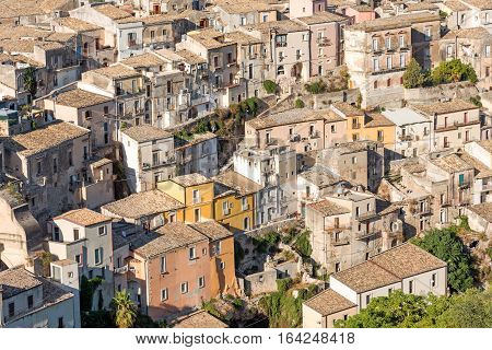 Detail of the city of Ragusa Ibla in Sicily, Italy