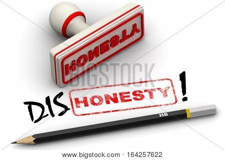 Dishonesty! Corrected seal impression. Red seal and imprint 