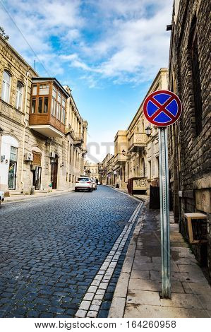 BAKU, AZERBAIJAN - JANUARY, 16, 2016. The streets of the old town - Icheri Sheher. Icheri Sheher is a UNESCO World Heritage Site since 2000.