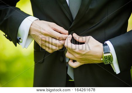 Groom suit. Praparation for a big wedding