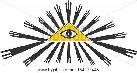 All seeing eye symbol (piramid) vector illustration