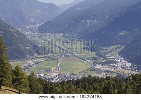 view of the  Valley Isarco in south Tyrol in Italy