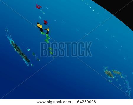Flag Of Vanuatu From Space