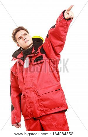 Adventurous Man Making Gesture