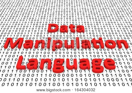 data manipulation language in the form of binary code, 3D illustration