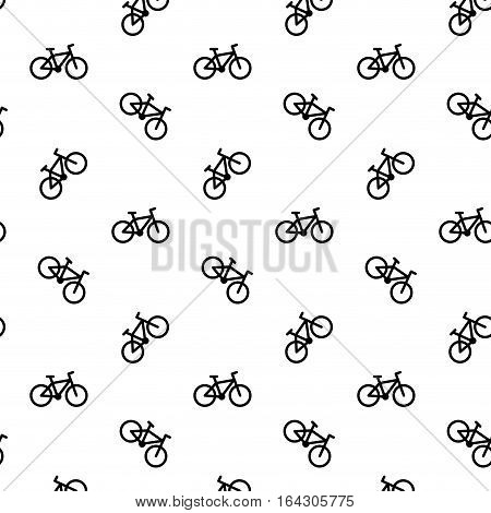 Bicycle seamless pattern black white. Monochrome background vector illustration