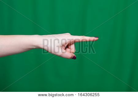 Hand Female Fingers Indicates