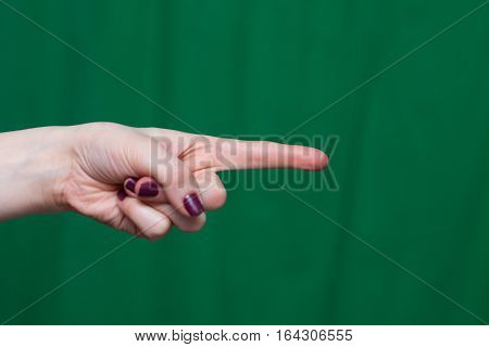 Hand Female Fingers Indicates