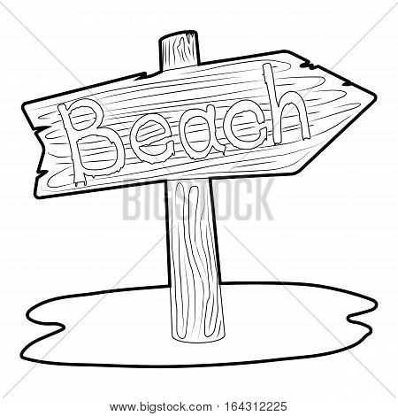 Beach wooden direction sign icon. Isometric 3d illustration of beach wooden direction sign vector icon for web