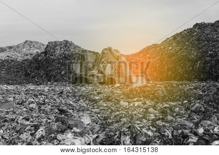 Municipal landfill for household waste in Thailand