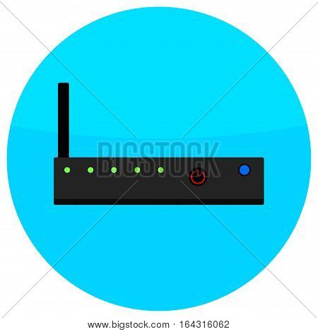 Icon router flat. Network router icon server switch vector wireless router ethernet illustration