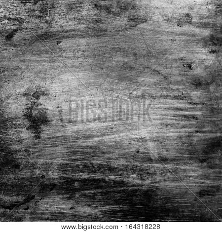 Aged metal Background. Grunge Old Stainless Steel Texture with Scratch. Stylized Weathered Surface. Square Image Copy Space