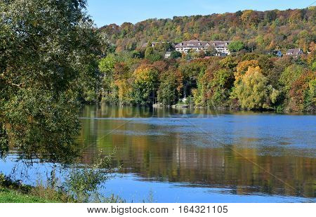 Meulan France - october 31 2016 : the picturesque city in autumn