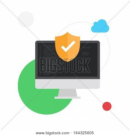 Computer Programming Safety System Vector Flat Illustration