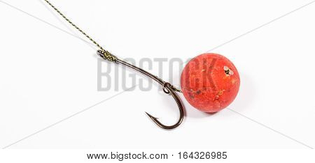 Carp Hook Boilies isolated on white background