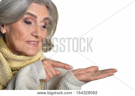 Portrait of a beautiful mature woman, close up